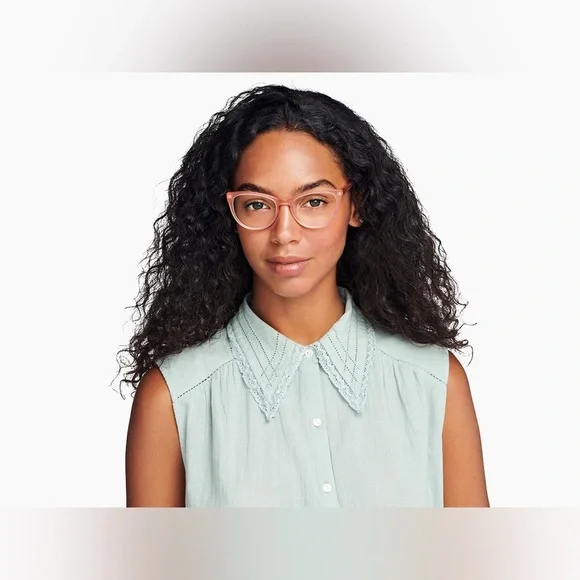 Warby Parker Women's Eyeglasses Shea M 521 Rose Guava Cat Eye - Picture 1 of 15